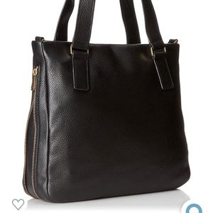 Expandable Fossil Preston Shopper Zippered Leather Shoulder bag